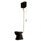 Lavabo Retro HIGH toilet med messing r�r og S-l�s - Blank Sort