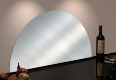 Halvcirkel st�nkplade til k�kken - 80 x 40 cm - Rustfrit st�l