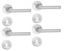 Beslagsboden indend�rs d�rgreb inkl n�gleskilt B283 - B�rstet krom - S�t � 4 stk