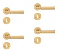 Beslagsboden Design indend�rs d�rh�ndtag m/crystal cut - B�rstet messing PVD - S�t � 4 stk