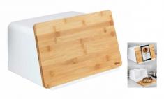 Wenko Kubo br�dkasse m/tabletholder - Bambus/hvid