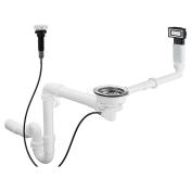 hansgrohe D14-11 automatisk af- og overl�bss�t til enkelt vask - Rustfrit st�l