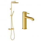 Damixa Iris komplet pakke til badev�relse - B�rstet messing