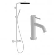 hansgrohe Pulsify S Puro 1jet & Tecturis komplet pakke til badev�relset - Mat hvid