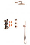 Damixa Silhouet XS 1 komplet brusesystem til indbygning - B�rstet kobber