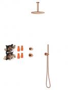 Damixa Silhouet DS 2 komplet brusesystem til indbygning - B�rstet kobber PVD