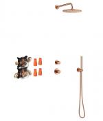 Damixa Silhouet DS 1 komplet brusesystem til indbygning - B�rstet kobber PVD