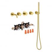 Damixa Silhouet BS 2 komplet badekararmatur til indbygning - B�rstet messing PVD