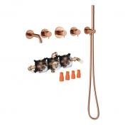 Damixa Silhouet BS 2 komplet badekararmatur til indbygning - B�rstet kobber PVD