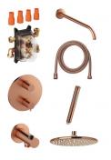 Damixa Silhouet komplet brusesystem til indbygning - B�rstet kobber