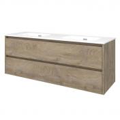 Sanibell Proline 140 m�bels�t m/2 skuffer og dobbeltvask - R� eg