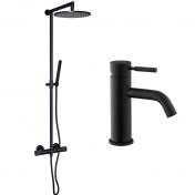 Cass�e Crystal Cut komplet pakke til badev�relset - Mat sort