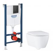 Grohe Essence toiletpakke inkl. s�de, cisterne og mat sort betjening