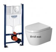 Duravit Me by Starck Compact Rimless hvid mat toiletpakke inkl. s�de m/softclose, cisterne, wondergliss og krom betjening
