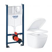Grohe Euro kompakt Rimless toiletpakke inkl. s�de m/soft-close, cisterne og krom betjening