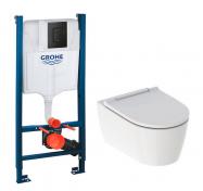 Geberit ONE RIMLess toiletpakke inkl. s�de m/soft-close, cisterne og mat sort betjening