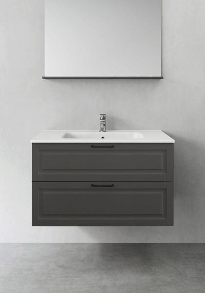 Hafa Grace 90 m&oslash;bels&aelig;t m/vask - Antracit rammefront