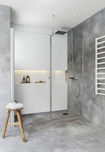 Hafa Brusev&aelig;g Igloo Pro Niche 1455-1490 mm d&oslash;r 70 v&aelig;g 80 cm klart glas/alu