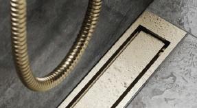 Unidrain Highline ramme - B&oslash;rstet messing - 300/10 mm