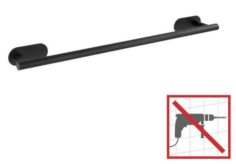 Wenko Orea h&aring;ndkl&aelig;destang 60 - Mat sort - Skruefri