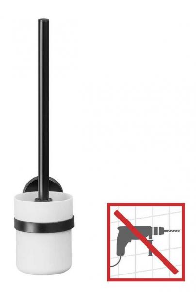 Wenko Pavia toiletb&oslash;rste til v&aelig;g - Mat sort - Skruefri