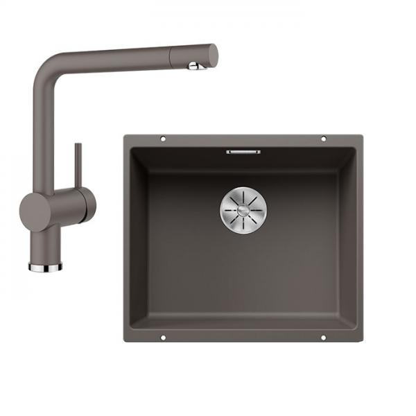 Blanco Subline 500-U k&oslash;kkenvask m/Linus k&oslash;kkenarmatur - Vulkangr&aring;