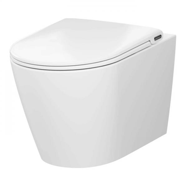 Pressalit Trend v&aelig;gh&aelig;ngt toilet m/Circular Flush og Pressalit Style D2 s&aelig;de