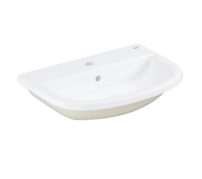 Grohe Bau 55 h&aring;ndvask t/nedf&aelig;ldning - 1 hanehul