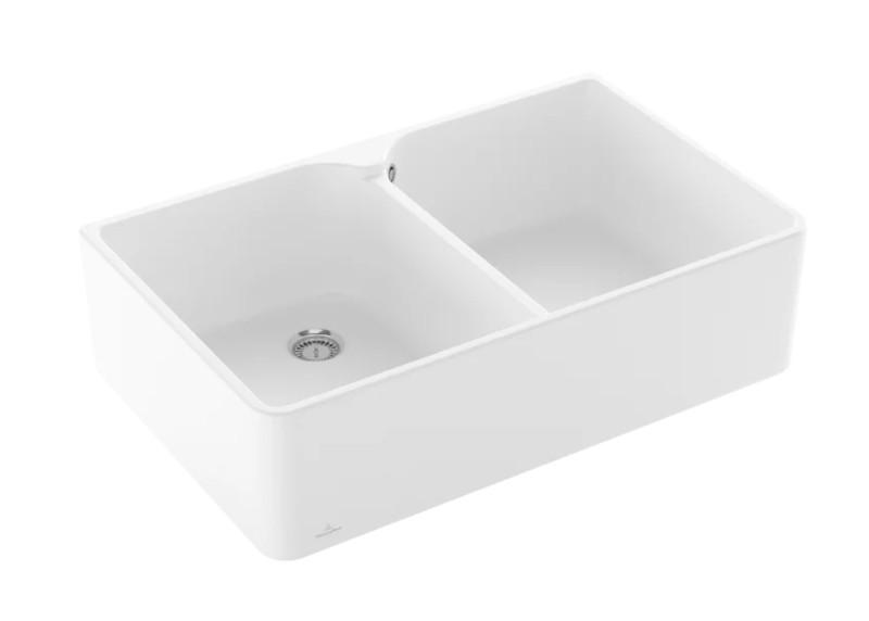 V&B Farmhouse 80 keramisk k&oslash;kkenvask - Stone White