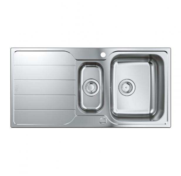 Grohe K500 k&oslash;kkenvask m/skyllesk&aring;l og afl&oslash;bsbakke