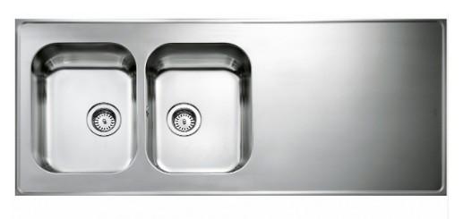 Intra AH14-KV st&aring;lbordplade k&oslash;kkenvask - Vendbar - Dobbelt - 140 cm