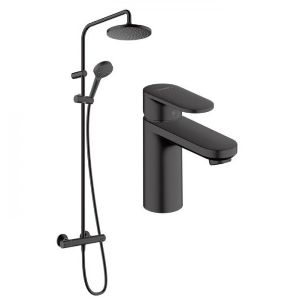 hansgrohe Vernis Blend komplet pakke til badev&aelig;relse - Mat sort