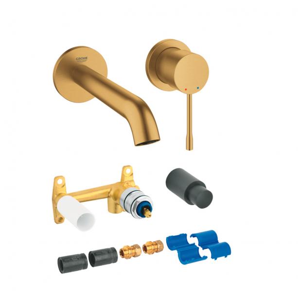 Grohe Essence New komplet armatur til indbygning i v&aelig;g - B&oslash;rstet cool sunrise