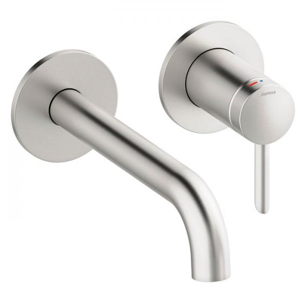 Damixa Iris h&aring;ndvaskarmatur til indbygning m/Koldstart - 180 mm - Steel