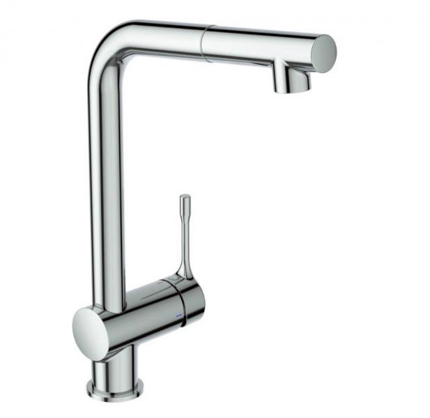 Ideal Standard Geometry A4 k&oslash;kkenarmatur m/udtr&aelig;k - Krom