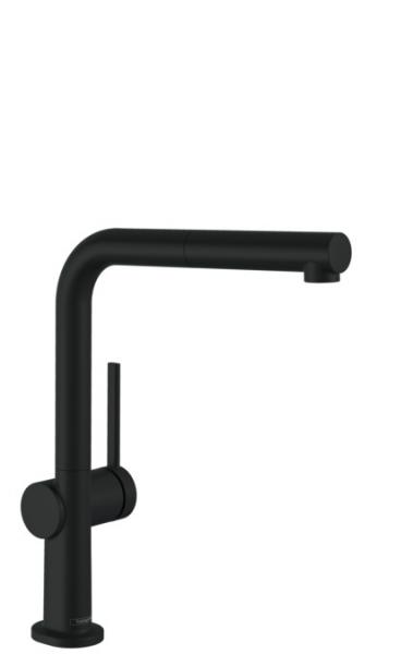 Hansgrohe Talis M54 k&oslash;kkenarmatur m/L-tud, udtr&aelig;k og Eco - Mat sort