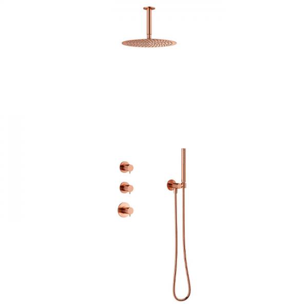 Damixa Iris XS 2 brusesystem til indbygning - Loft - B&oslash;rstet kobber