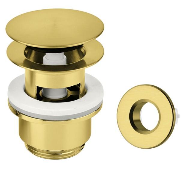 Damixa komplet bundventil med klikfunktion - B&oslash;rstet messing