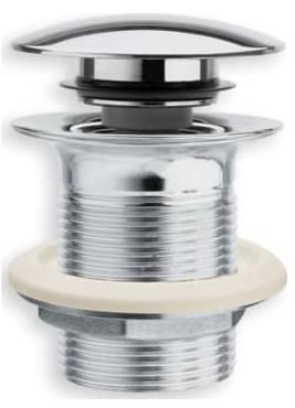 Johansen 1.1/4" push-up bundventil uden overl&oslash;b krom