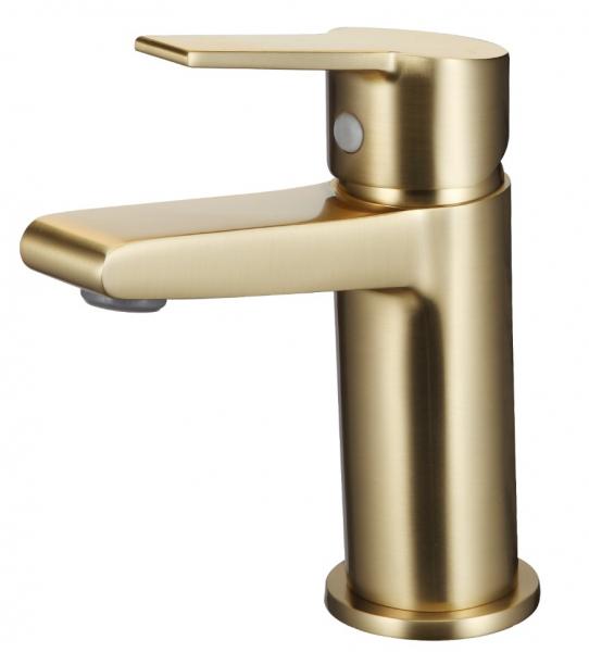 Nortiq h&aring;ndvaskarmatur m/bundventil - B&oslash;rstet messing