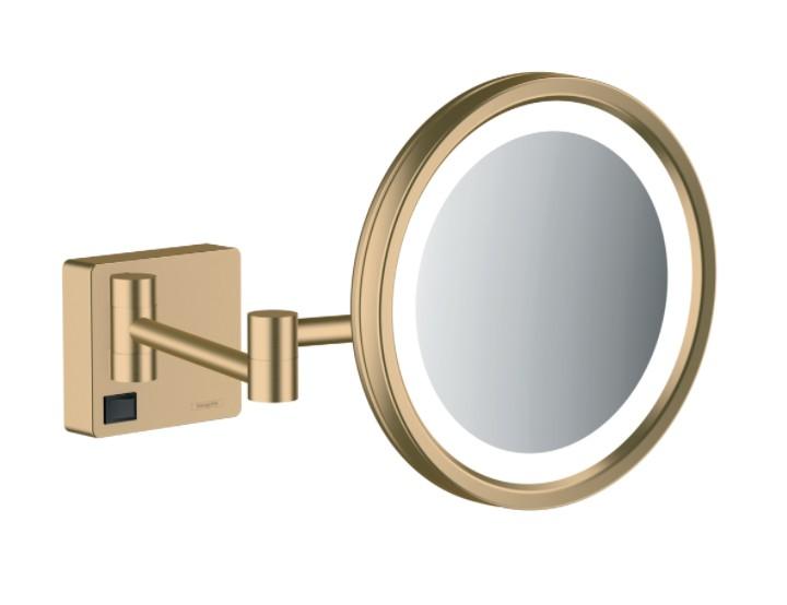 Hansgrohe AddStoris barber-/kosmetikspejl med LED-lys - B&oslash;rstet bronze