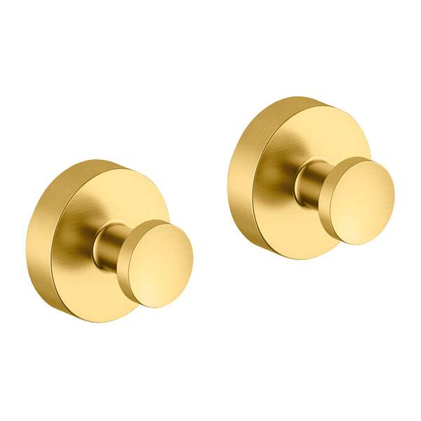 Damixa Zen h&aring;ndkl&aelig;dekrog m/roset 2 stk. - B&oslash;rstet messing