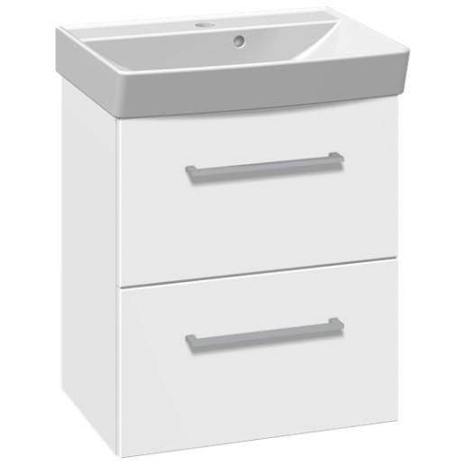 Dansani Mido m&oslash;bels&aelig;t 50 m/2 skuffer og Capella vask - Hvid mat