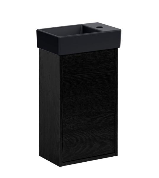 Gustavsberg Artic Small 33 m&oslash;bels&aelig;t - vask til venstre - Sort ask/sort