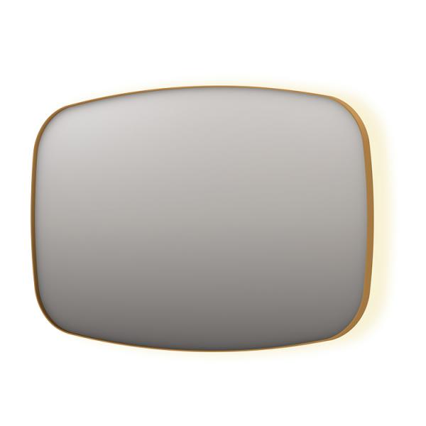 Sanibell Ink SP30 superellipse spejl m/backlight, varme og sensor 120 x 80 cm - B&oslash;rstet mat guld