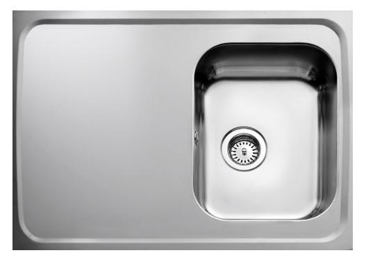 Intra AF08-KV st&aring;lbordplade k&oslash;kkenvask - Vendbar - 80 cm