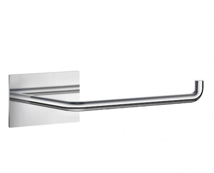 Beslagsboden toiletpapirholder - Kantet roset - Selvkl&aelig;bende - Krom