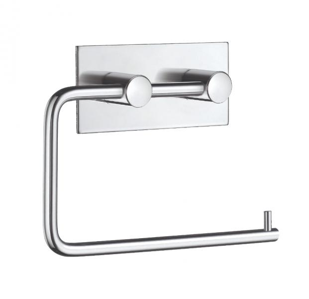 Beslagsboden selvkl&aelig;bende toiletpapirholder - Firkantet - Krom