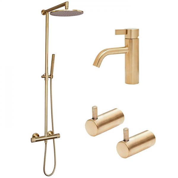 Cass&oslash;e komplet pakke til badev&aelig;relse - B&oslash;rstet messing