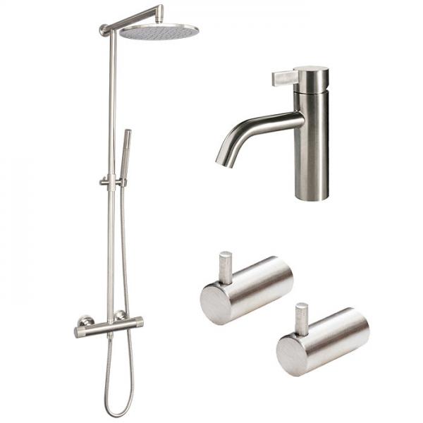 Cass&oslash;e komplet pakke til badev&aelig;relse - B&oslash;rstet st&aring;l